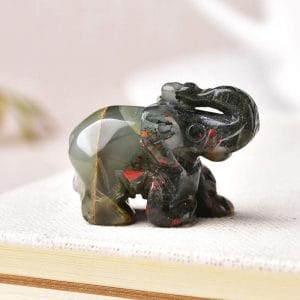 Green Jasper Elephant Figurine