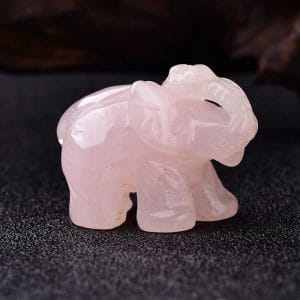 Rose Quartz Elephant Figurine